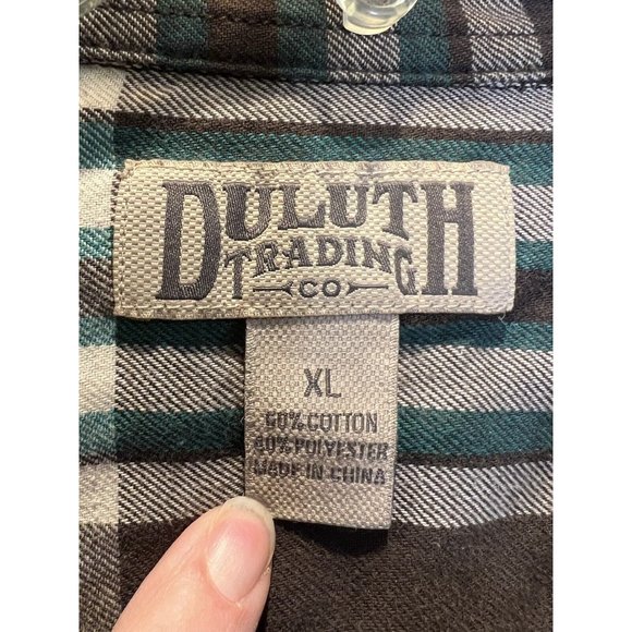 Duluth Trading Co Crosscut Flannel Shirt Plaid‎ Long Sleeve Button Down Mens XL - Picture 5 of 5